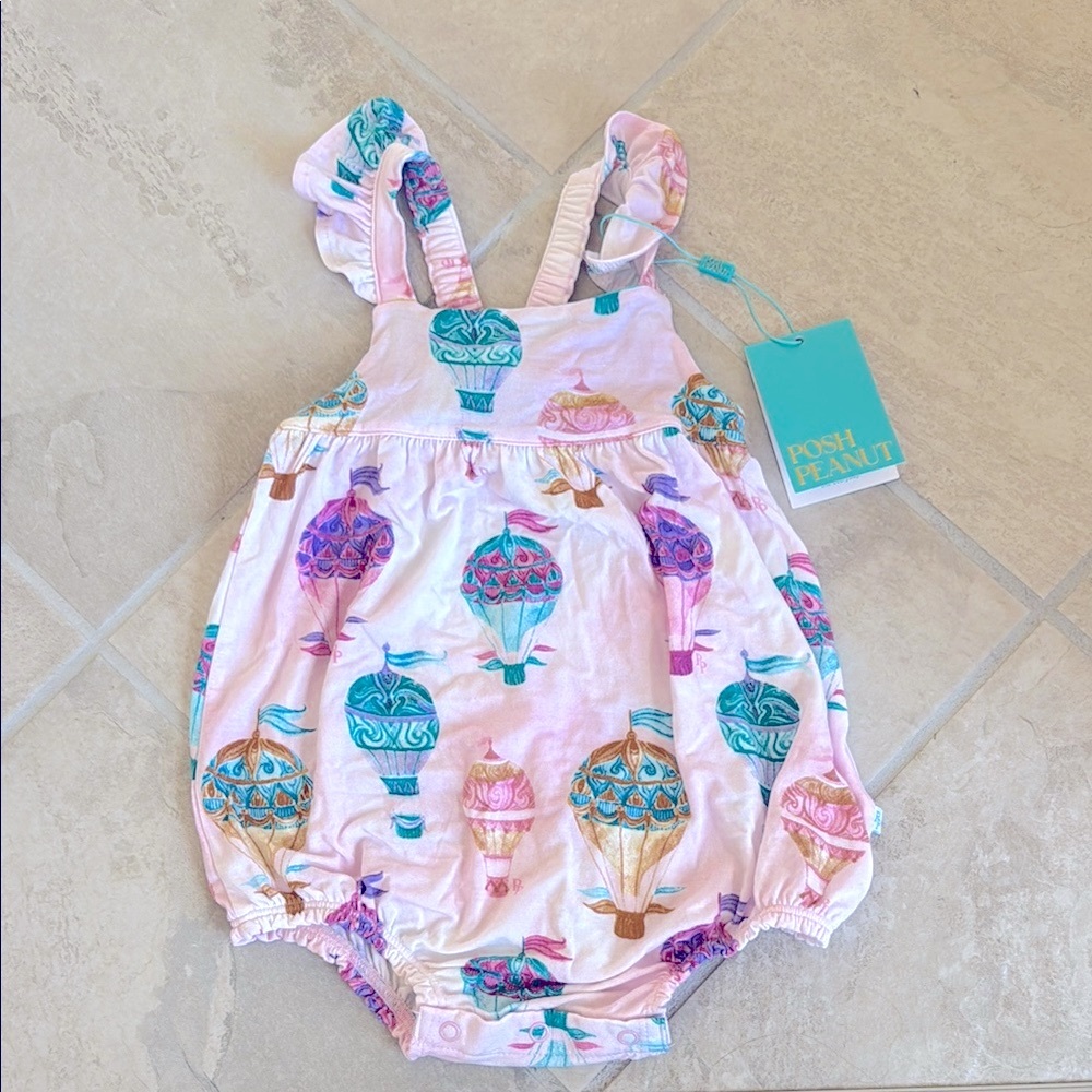 Posh Peanut Gemma Ruffled Cap Sleeve Bubble Romper 18-24 months NWT